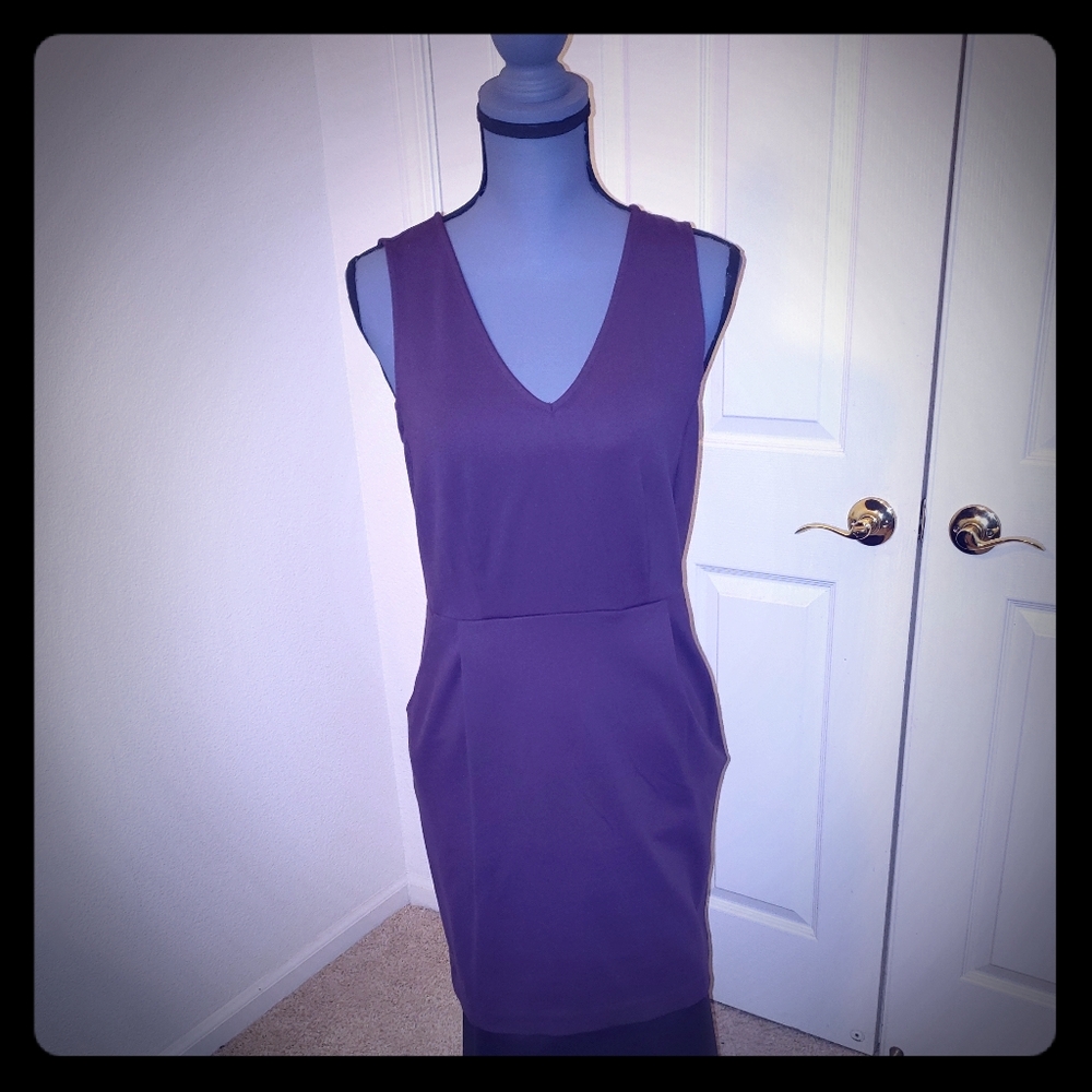 Maison Jules Dress in Eggplant